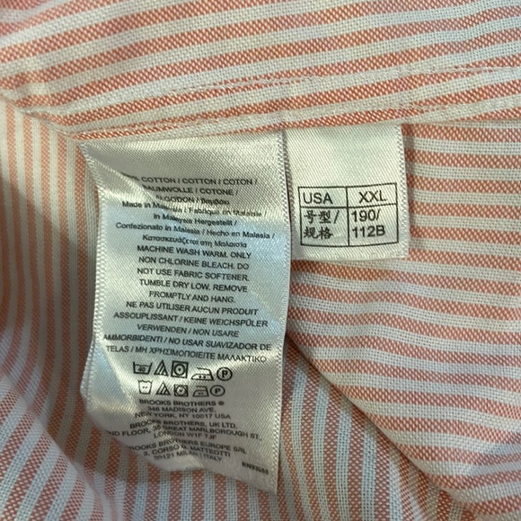 Brooks Brothers Light Pink & White Striped Long Sleeve Button Down Size - Picture 7 of 7